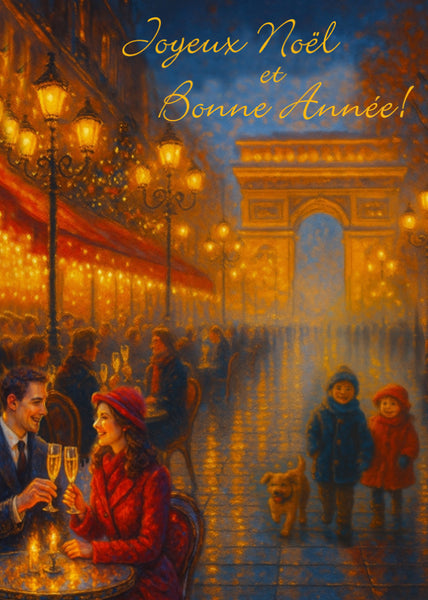 Folded Christmas greeting cards with French text inside – Long Bridge ...