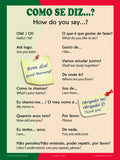 Common Phrases in Portuguese, language school poster - ESL chart (bilingual)