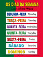 Days of the Week in Portuguese, language school poster - ESL chart (bilingual)