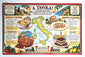 Eat in Italy: placemat with traditional food, meals and restaurant words in Italian (reversible, waterproof)