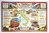 Eat in Italy: placemat with traditional food, meals and restaurant words in Italian (reversible, waterproof)