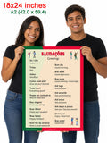 Greeting words in Portuguese, language school poster - ESL chart (bilingual)
