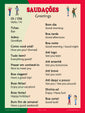 Greeting words in Portuguese, language school poster - ESL chart (bilingual)