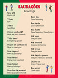 Greeting words in Portuguese, language school poster - ESL chart (bilingual)