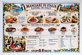 Eat in Italy: placemat with traditional food, meals and restaurant words in Italian (reversible, waterproof)
