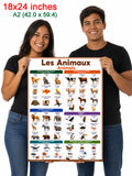 French Language School Poster - Animals: Bilingual ESL Chart for the Classroom