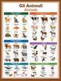 Italian Language Poster - Animals/Animali: Bilingual ESL Chart for Classroom and Playroom