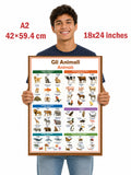 Italian Language Poster - Animals/Animali: Bilingual ESL Chart for Classroom and Playroom