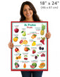 Fruits in Portuguese, language school poster - ESL chart (bilingual)