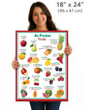 Fruits in Portuguese, language school poster - ESL chart (bilingual)