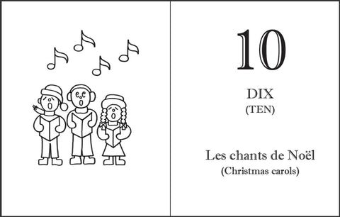 Le compte à rebours jusqu'à Noël, livre de coloriage de l'Avent Countdown to Christmas, Advent coloring book in French and English