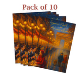 French Greeting Cards for Christmas / New Year / Holidays with Envelopes