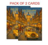 German Language Christmas / New Year Greeting Cards with Envelopes