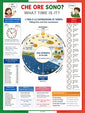 Italian Language Poster - Telling Time: Bilingual ESL Chart / Ore e Minuti in Italiano