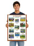 Landscapes words in Portuguese, language school poster - ESL chart (bilingual)