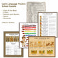 Set of 5 Latin Language School Posters - Wall Charts for the Classroom - Bilingual: Latin and English Text