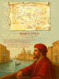 Marco Polo poster with map of the Italian explorer's travels along the Silk Road
