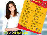 SALUDOS - Greetings in Spanish: Language School Poster, Wall chart for home and classroom - Bilingual: Spanish and English text