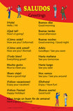 SALUDOS - Greetings in Spanish: Language School Poster, Wall chart for home and classroom - Bilingual: Spanish and English text