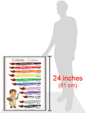 Latin Language School Poster - Wall Chart with Color Words for Classroom Décor (bilingual)