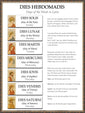 Latin Language School Poster - Days of the Week - Wall Chart for Home and Classroom - Bilingual: Latin and English Text