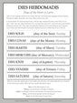Latin Language School Poster - Days of the Week - Wall Chart for Home and Classroom - Bilingual: Latin and English Text