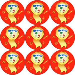 Brava! Italian Language School Reward Stickers/Merit Stickers