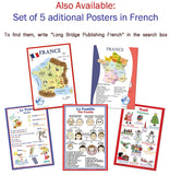 Colorful school poster made with high quality glossy paper Common Christmas words in French with English translation Each word is represented by an image for easy recognition Poster size:11x17 inches (A3 size, 420x297 mm)
