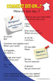 French Language Poster - Greetings and Common Phrases, Bilingual Chart