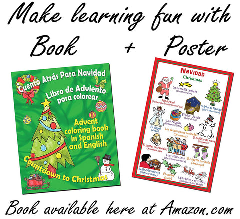 Spanish language school poster: Christmas - Navidad (bilingual Spanish-English)