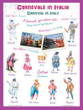 LARGE bilingual posters:  "Christmas in Italy" and "Carnival in Italy"