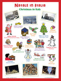 LARGE bilingual posters:  "Christmas in Italy" and "Carnival in Italy"