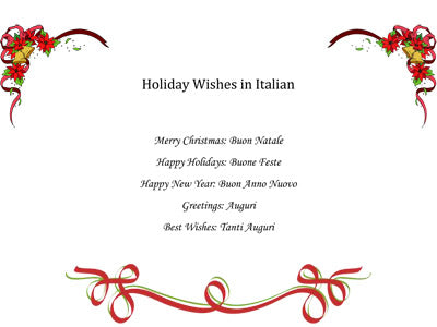 Holiday Wishes in Italian