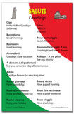 Italian Language Poster - Saluti: Common Greetings, for Classroom, Playroom and Language Schools (Bilingual: Text in Italian and English)