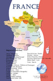 French Language School Poster - Map of France with regions and regional capitals