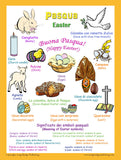"Pasqua - Easter" bilingual school poster, text in Italian and English