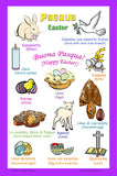 "Pasqua - Easter" bilingual school poster, text in Italian and English