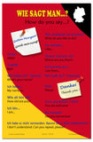 ESL Language School Poster - Common Greetings (Bilingual German-English), Wall Chart for Classroom Decor