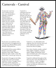 Carnevale - Carnival: bilingual reading page about this popular Italian celebration